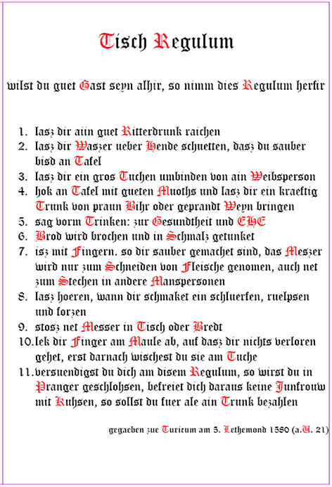 Tisch Regulum